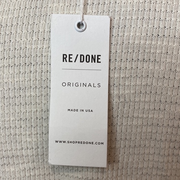 Re/Done Originals LS Thermal Tee Shirt in Vintage White Round neck NWOT Small - Picture 7 of 11